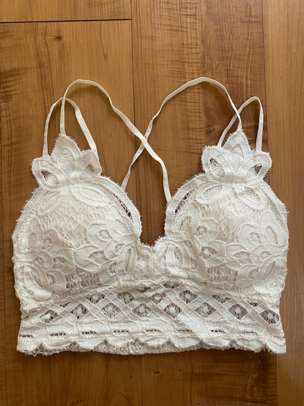 Altar'd State Size Small Ivory Floral Lace Bralette